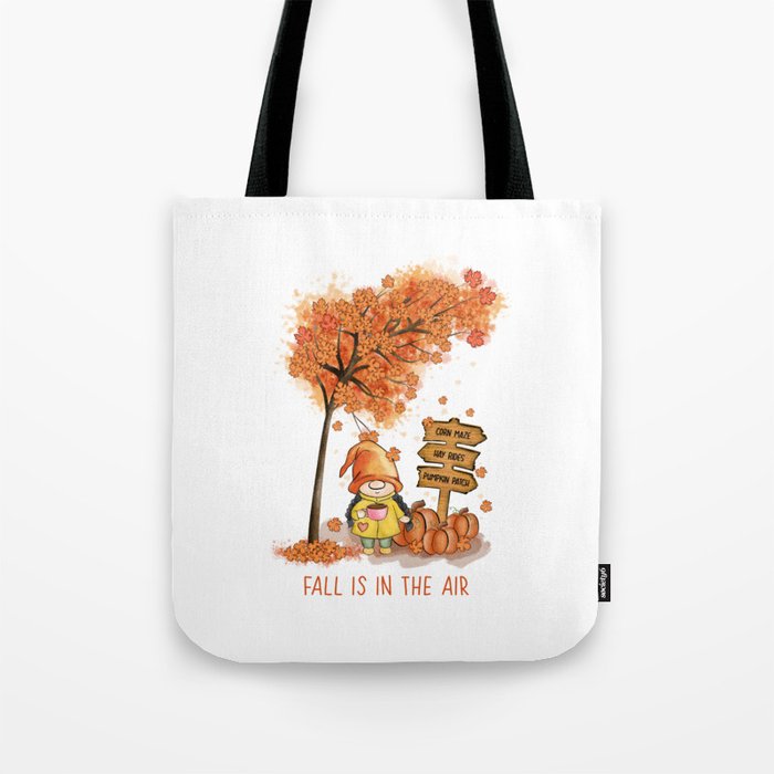 Fall is in the air autumn gnome design Tote Bag