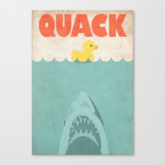 Jaws Rubber Duck Canvas Print