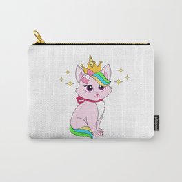Unicorn kitty, cute cat, adorable cat, pink cat, unicorn getup, girl cat, beautiful eyes cat, cat ar Carry-All Pouch