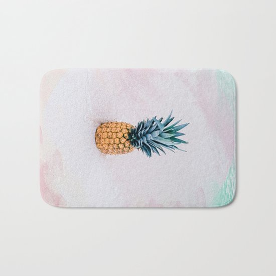 Pineapple on the beach Bath Mat