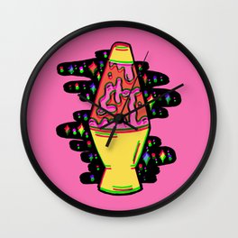 Lit Lava Lamp in pink in 3D Wall Clock