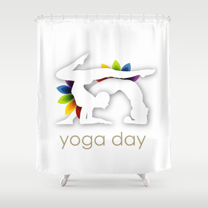 Yoga meditation Chakras or aura colors ayurvedic spiritual wellness Shower Curtain