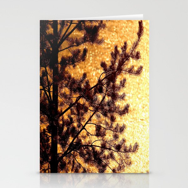 Pine Silhouette at Sunset #decor #society6 #buyart Stationery Cards