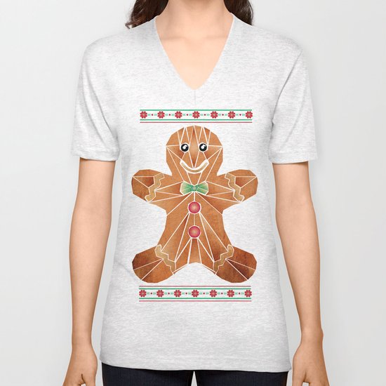 gingerbread man Unisex V-Neck