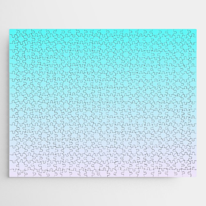 Modern Minimalist Teal Pink Ombre Jigsaw Puzzle