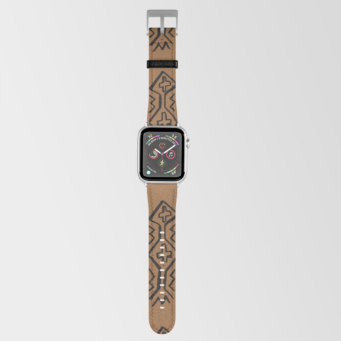 Mud Cloth Mercy Caramel and Black Pattern  Apple Watch Band