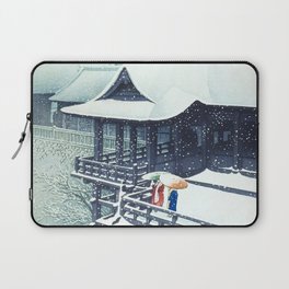 Hasui Kawase, Snow At Kiyomizu Temple, Kyoto - Vintage Japanese Woodblock Print Art Laptop Sleeve