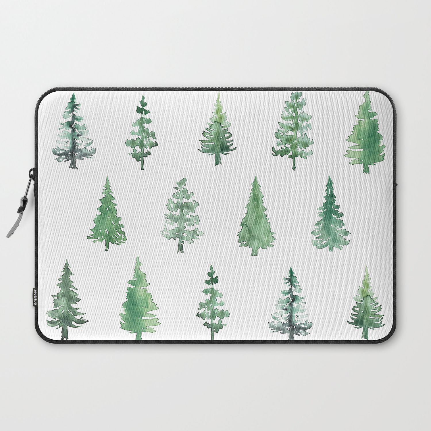 Watercolor Abstract Pine Trees Laptop Sleeve By Blursbyaishop