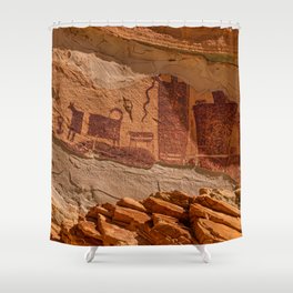 Pictograph 0147 - Ancient Rock Art, Utah Shower Curtain