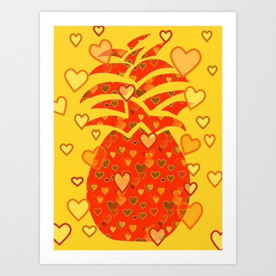 I Love Pineapple Art Print