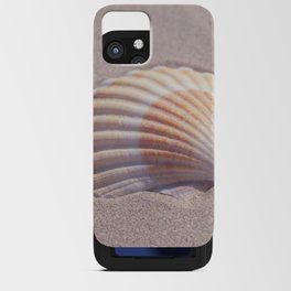 Shell in the sand art print - coastal beach summer travel photography iPhone Card Case