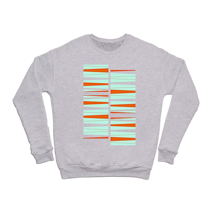 Paris Abstract Vintage Grid Mint Orange Crewneck Sweatshirt