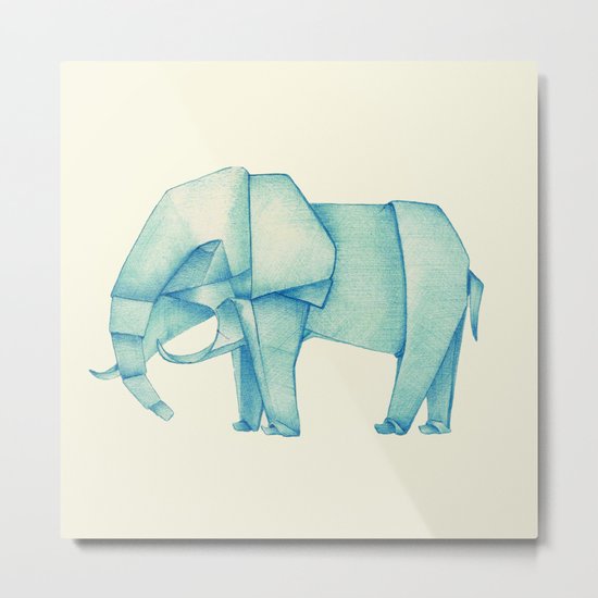 Paper Elephant Metal Print