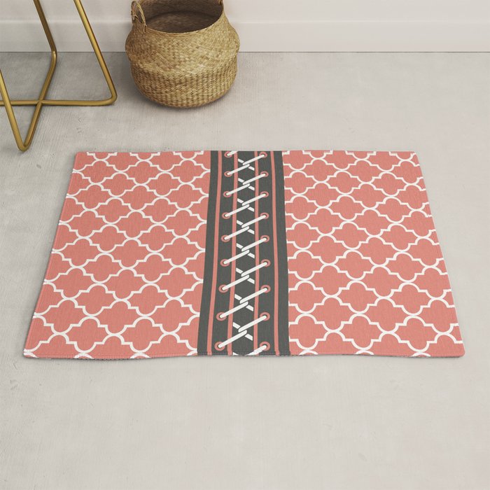 Coral And Gray Moroccan Quatrefoil Pattern Rug By Bimbys Society6 Love moroccan rugs is a mornington based boutique business importing hand made authentic vintage moroccan rugs we love to source the perfect moroccan rug for your home and lifestyle. coral and gray moroccan quatrefoil pattern rug by bimbys