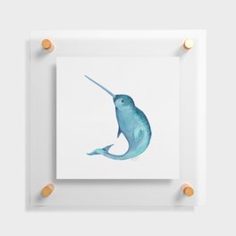 Blue Narwhal Floating Acrylic Print