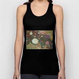 flower【Japanese painting】 Unisex Tanktop | Landscape, Japan, Nature, Painting, Flower, Vintage, Green, Curated, Other, Illustration 