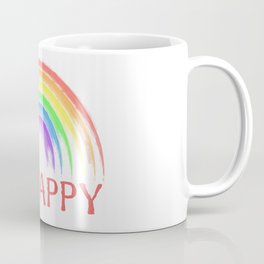 Be happy bright rainbow in watercolor Mug