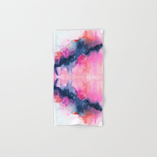 Abstract watercolor Orange Pink Hand & Bath Towel