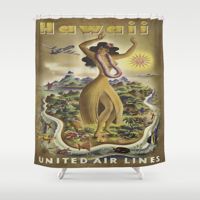 Vintage poster - Hawaii Shower Curtain