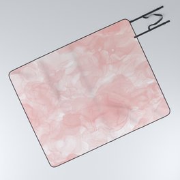 Blush Pink Smoke Abstract Picnic Blanket