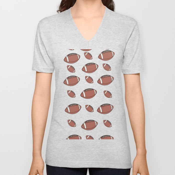 American Football Pattern V Neck T Shirt