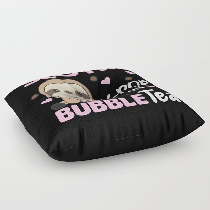 Bubble Tea Sloth Chocolate Cute Animals Boba Floor Pillow
