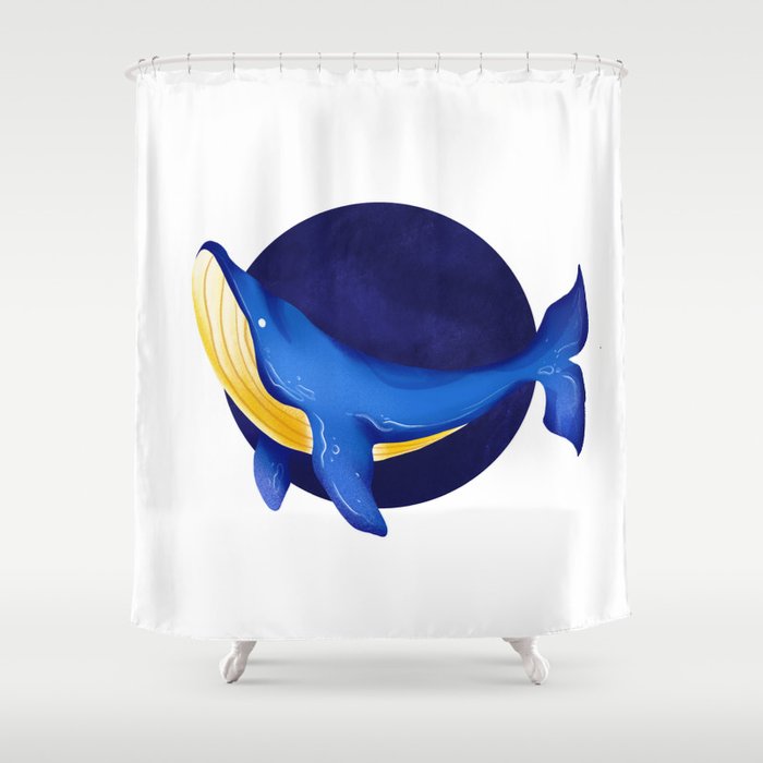 whale in space Shower Curtain