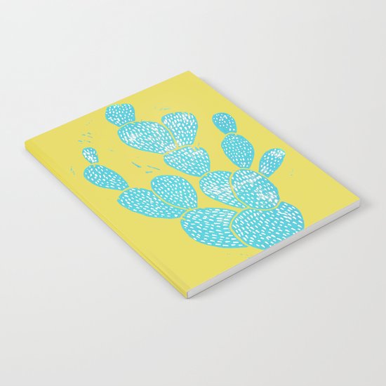 Linocut Cactus #1 Desert Blue Notebook