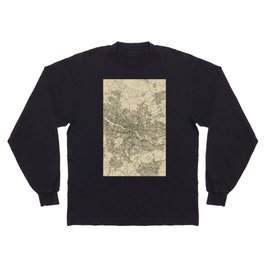 Glasgow, Sscotland. Retro City Map. Vintage Long Sleeve T-shirt