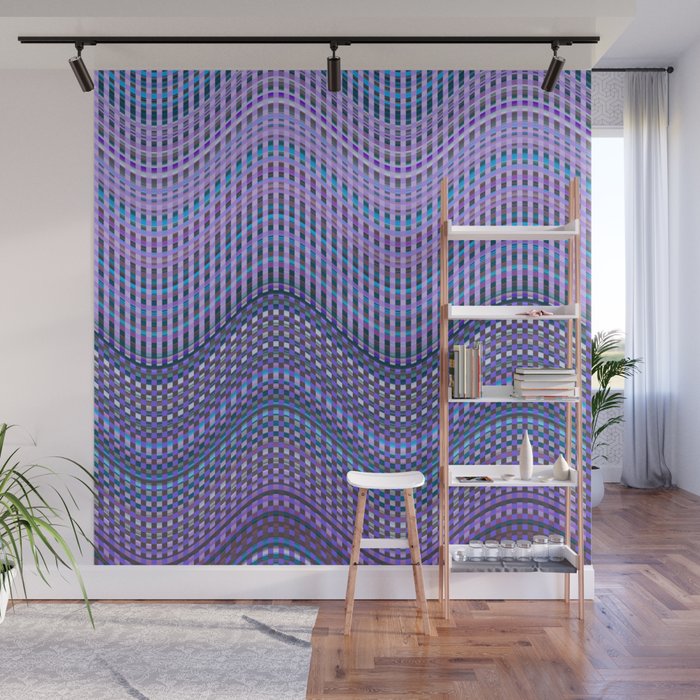 Purple Wavy Pattern  Wall Mural