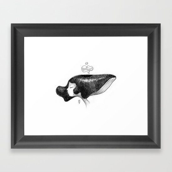 whale women Framed Art Print