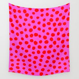 Keep me Wild Animal Print - Pink with Red Spots Wall Tapestry