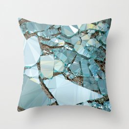 Shattered Glass Low Poly Geometric Digital Art Painting Throw Pillow