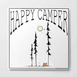 Happy Camper - with Lettering Metal Print