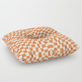 Orange and white checker symmetrical pattern Floor Pillow