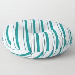 [ Thumbnail: Teal & Lavender Colored Lines/Stripes Pattern Floor Pillow ]