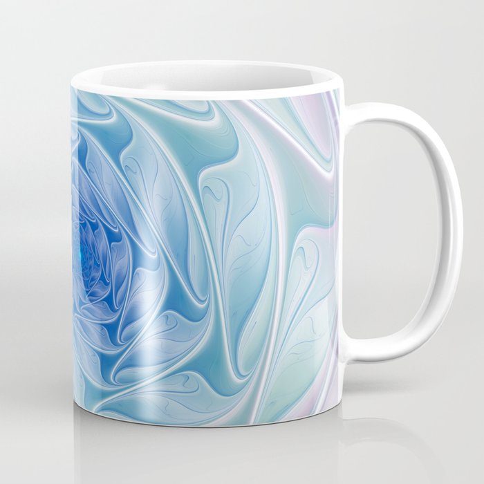 The Blue Depth, Abstract Fractal Art Coffee Mug