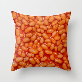 Baked Beans in Red Tomato Sauce Food Pattern  Throw Pillow