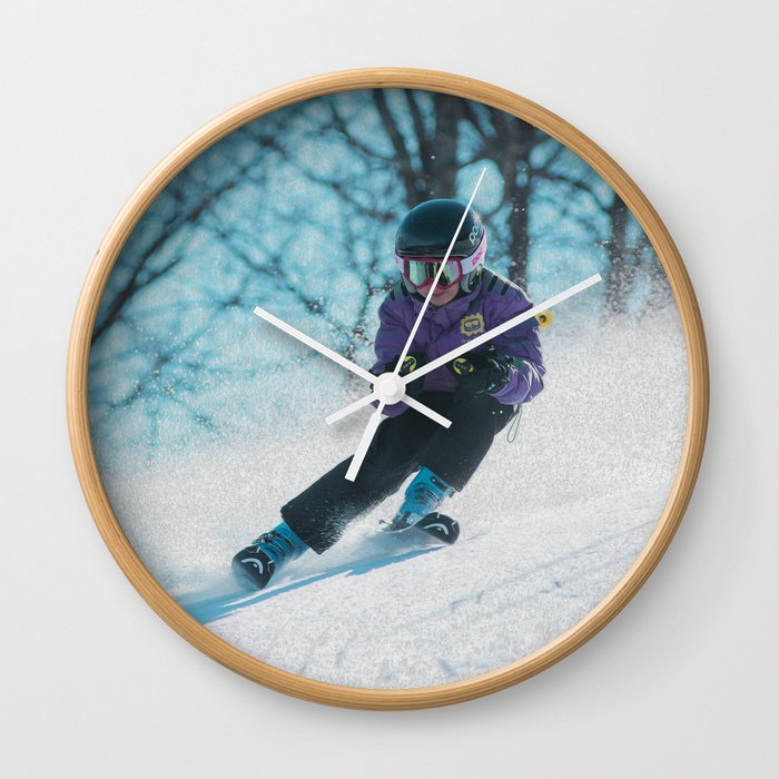 Skiing Kid Wall Clock