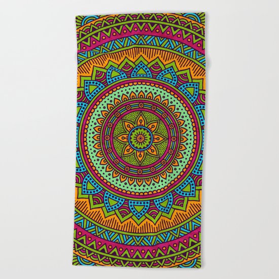 Hippie mandala 53 Beach Towel