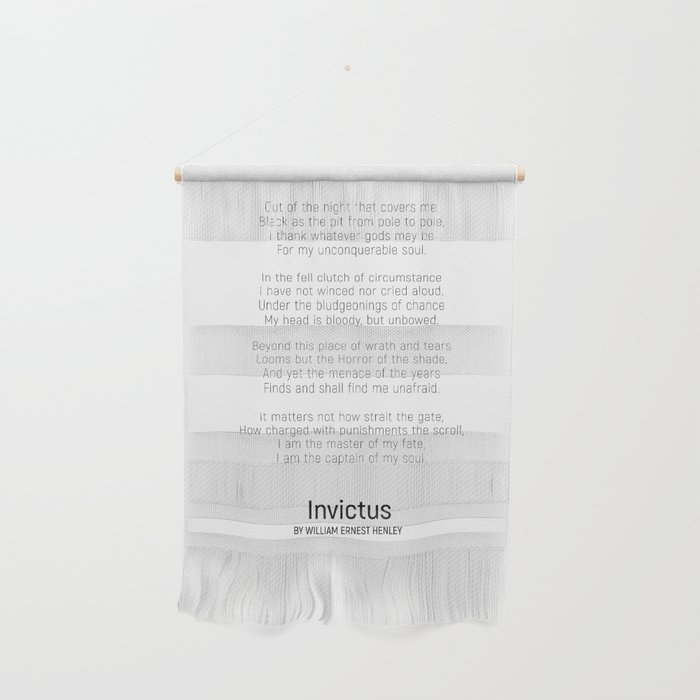 Invictus by William Ernest Henley #minimalist #poem Wall Hanging