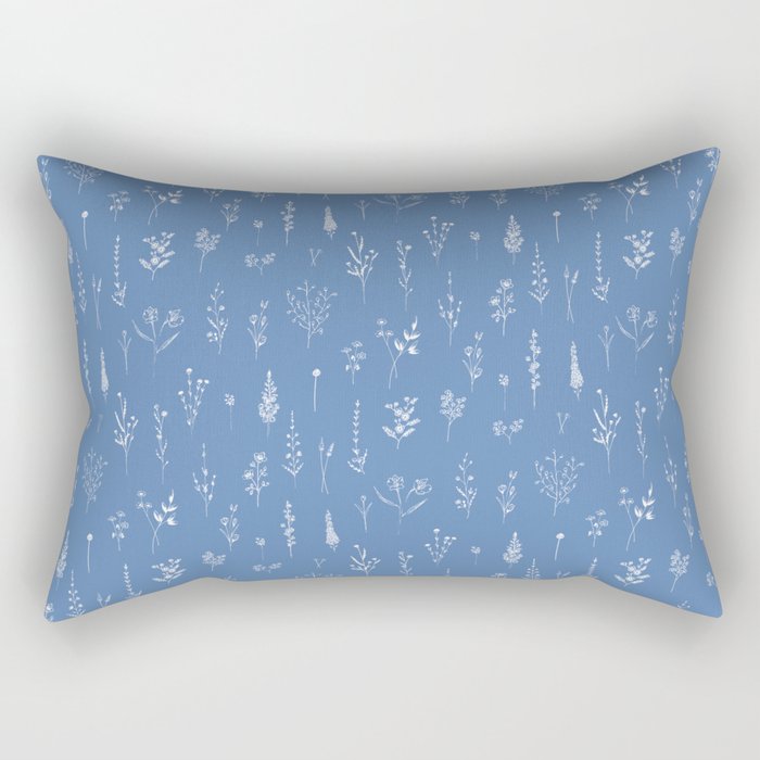 Wildflowers blue Rectangular Pillow
