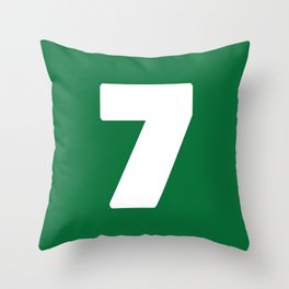 7 (White & Olive Number) Throw Pillow
