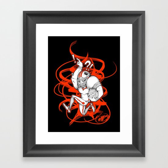 Football Zombie Framed Art Print