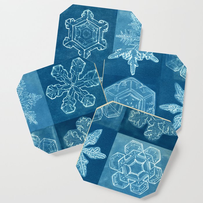 Snowflake Cyanotypes Coaster