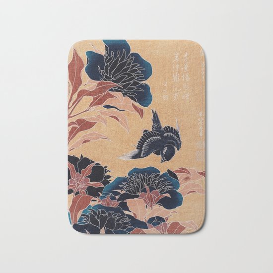 japanese flowers Bath Mat