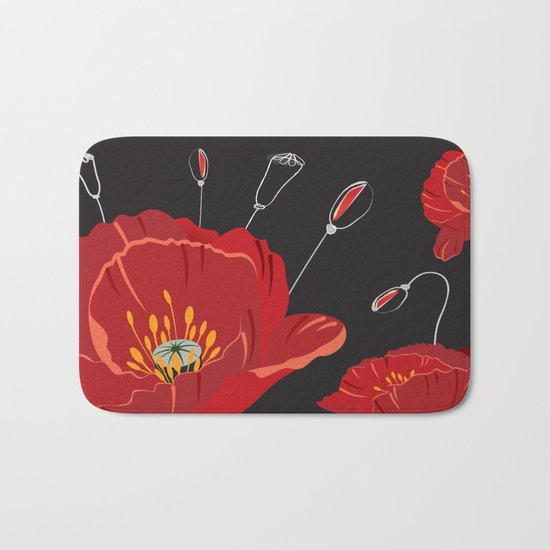 Poppy variation 8 Bath Mat