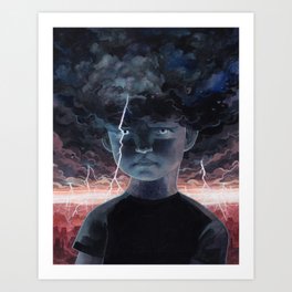 Tempestuous Kunstdrucke | Kid, Angry, Painting, Clouds, Desert, Child, Fantasy, Mad, Boy, Curated 