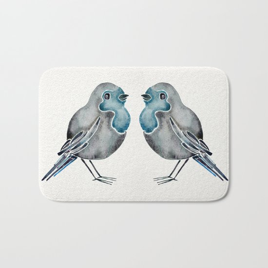 Little Blue Birds Bath Mat