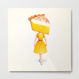 Cake Head Pin-Up - Lemon Metal Print